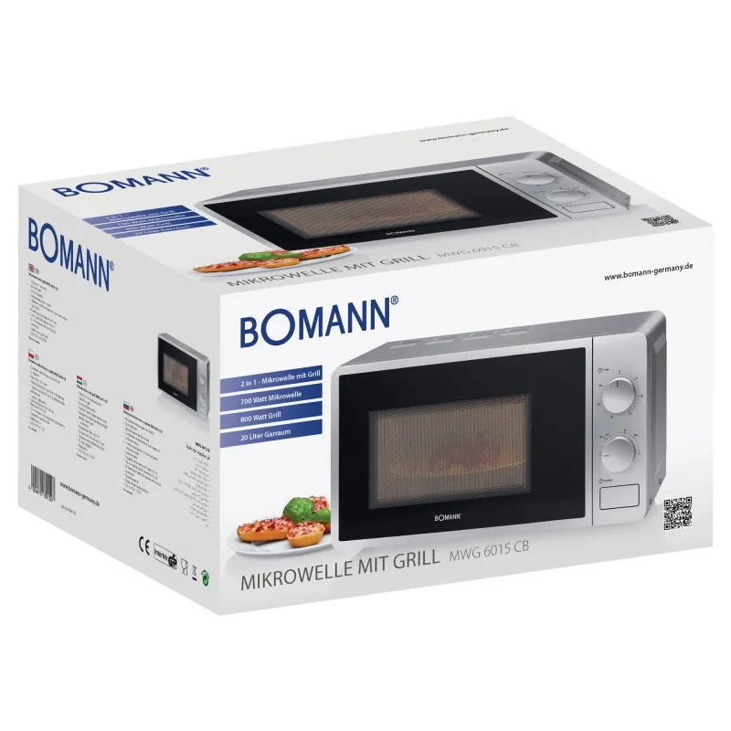 Мікрохвильова піч Bomann MWG 6015 CB Silver